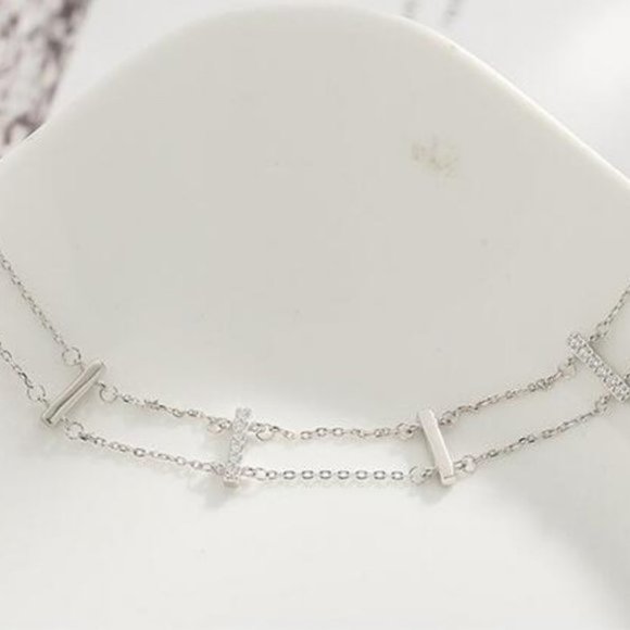 *NEW 925 Sterling Silver Diamond Bar Bracelet - Picture 8 of 10